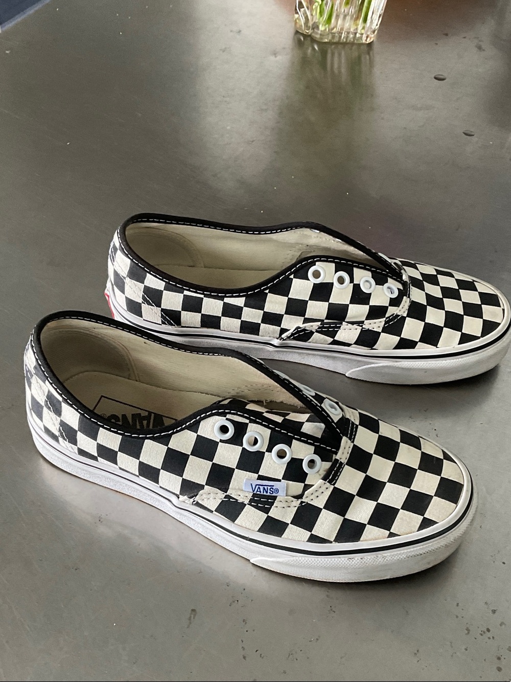 Vans Black & White Checkerboard Slip-On Sneakers - Picture 5 of 6